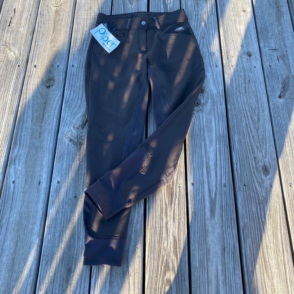 Women's SmarkPak Piper Full Seat Fleece Equestrian Breeches - Gray - Size 26
